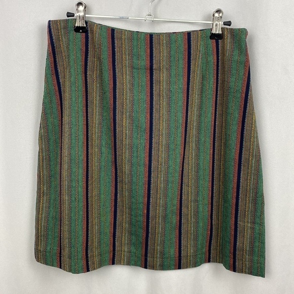 Apricot Multicoloured Striped Colourful Flax Mini Skirt - Size Small - Picture 2 of 12